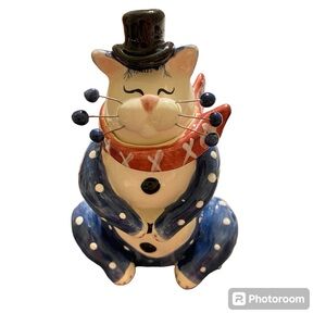 Vintage Annaco Creations Limited Edition 2001 Snowman Cat, Artist signed Lacombe